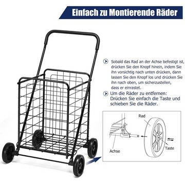 COSTWAY Einkaufstrolley, 83L, mit Rädern & Griff, bis 45 kg belastbar