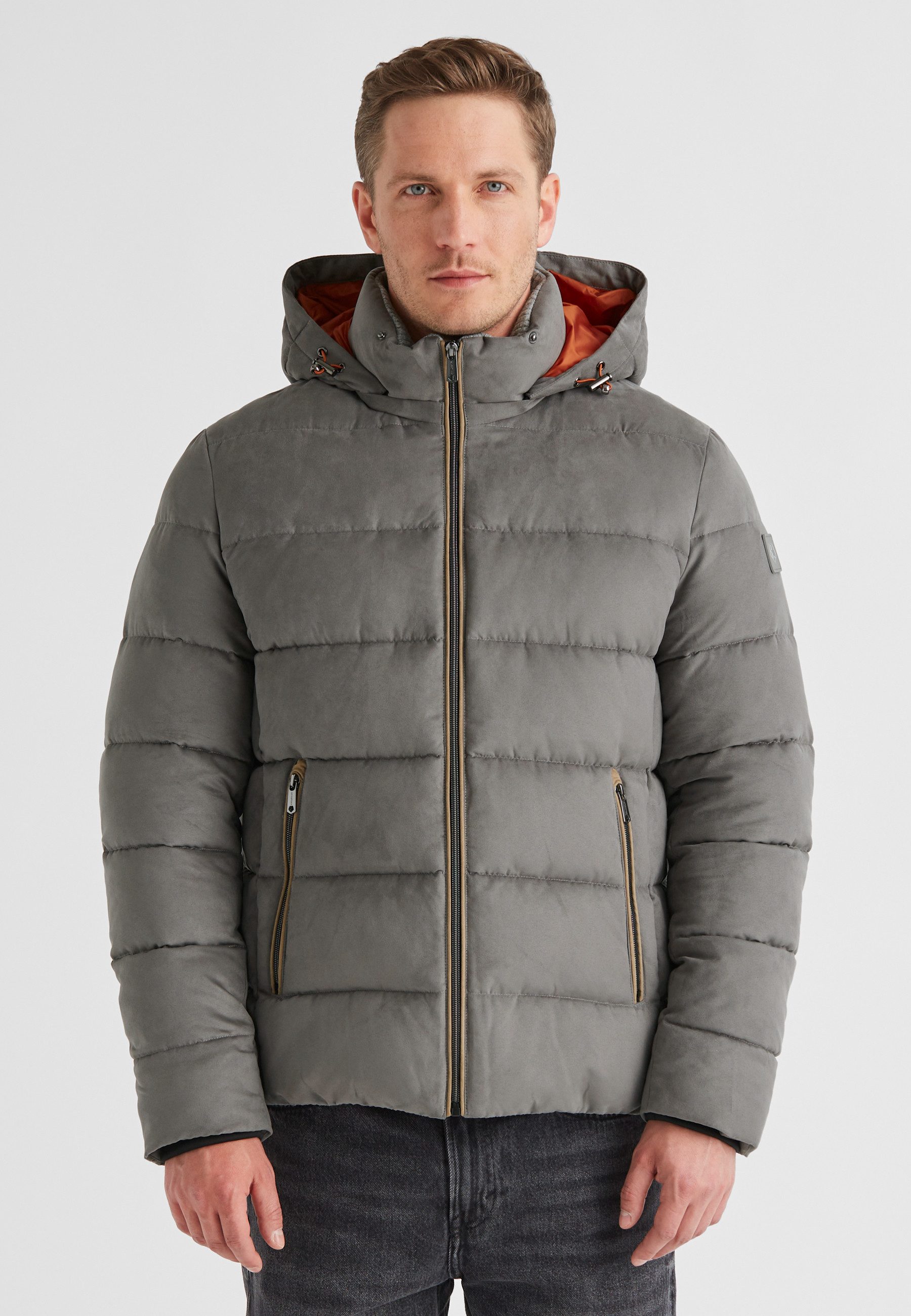 Milestone Steppjacke MSCaleb edles Microvelours mit Kapuze, atmungsaktiv und wasserabweisend