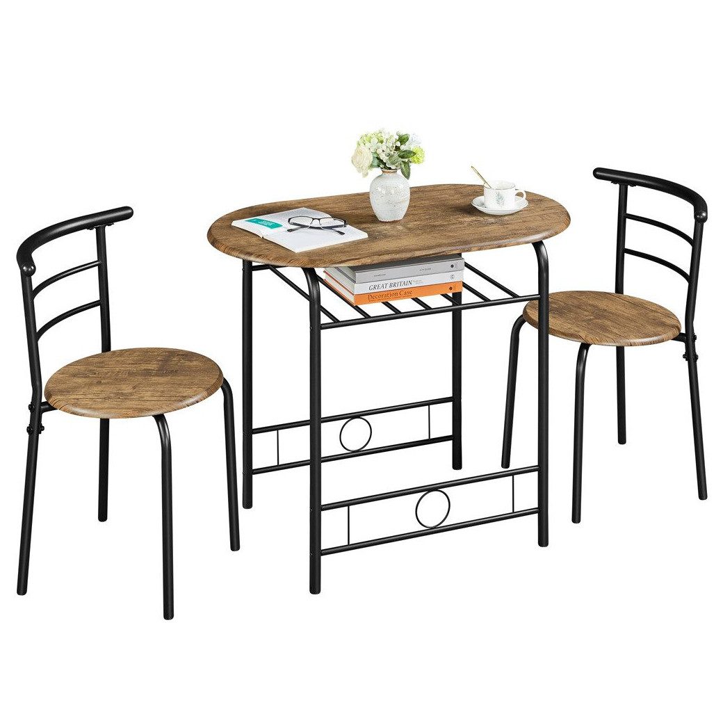 Yaheetech Esszimmer-Set Essgruppe mit 2 Stühlen, Esszimmergruppe 3-teilig günstig online kaufen