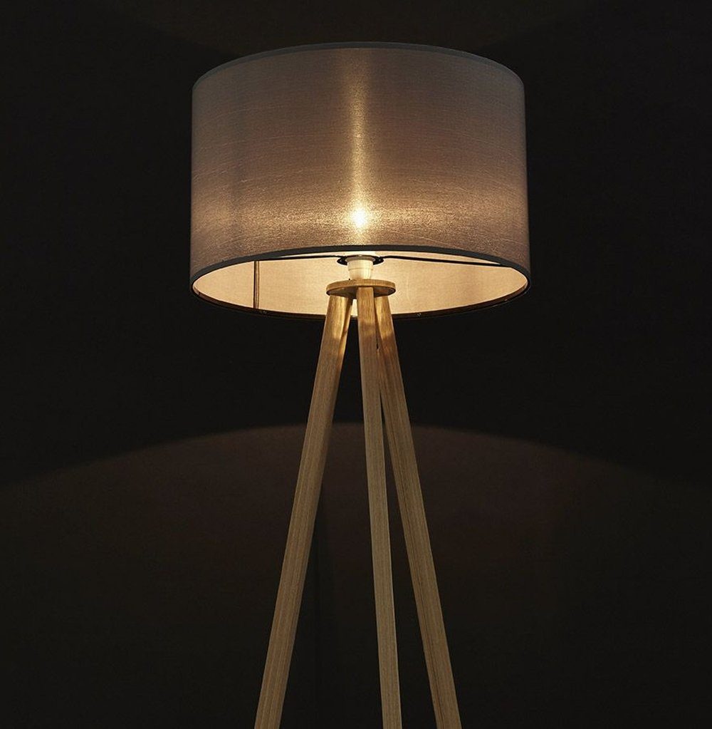 Grau/Naturbelassen Stehlampe TRIVET Kokoon Design