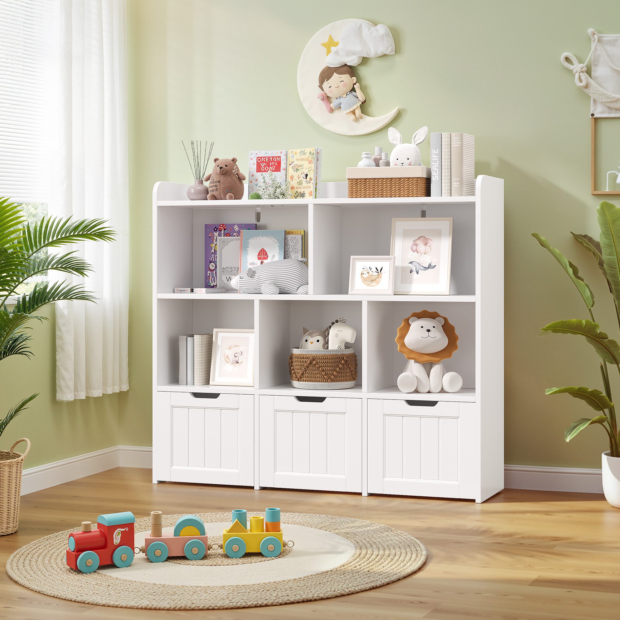 Bealife Bücherregal Kinderregal, Spielzeugschrank mit 3 Schubladen, mit Rol günstig online kaufen
