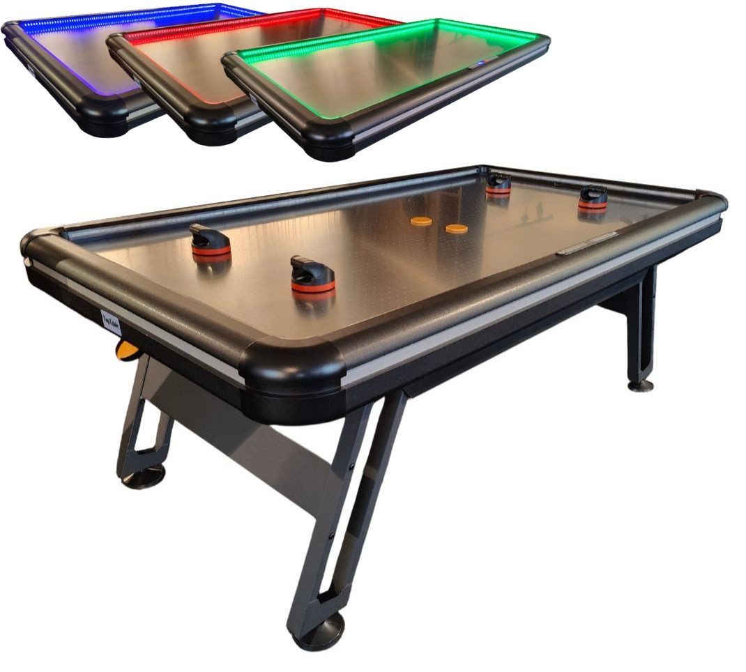 Charlsten Spieltisch Charlsten Airhockey Tisch mit Multi LED Lichteffekten 7ft