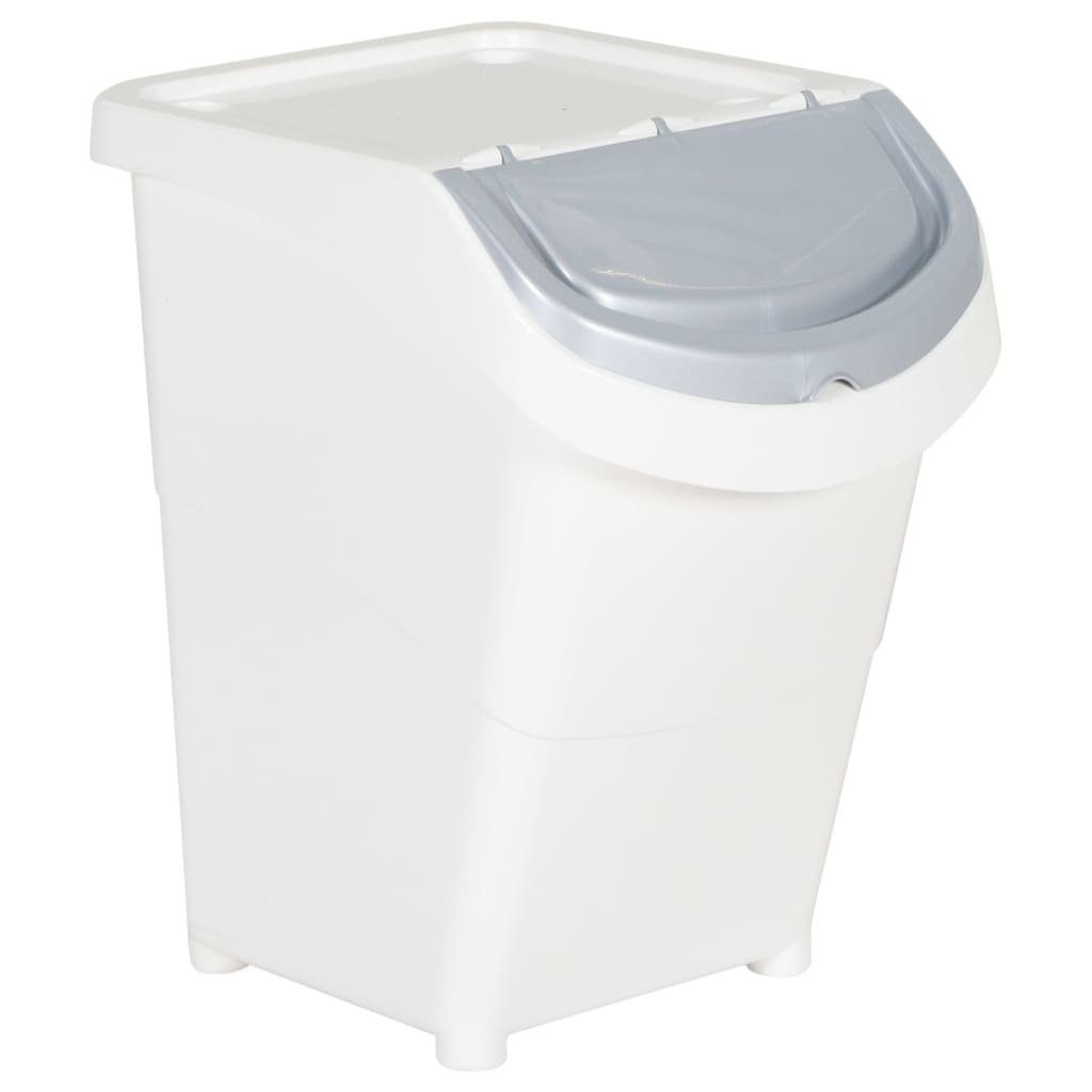 Mülleimer Abfallbehälter 120 L Deckeln Weiß Stk. Stapelbar vidaXL PP 3 mit
