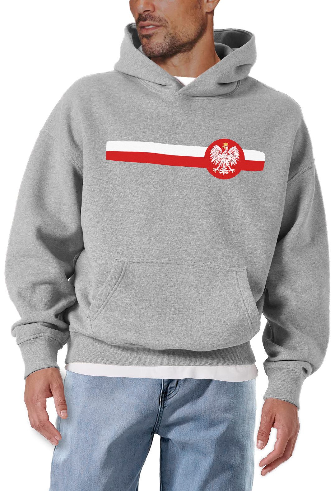 MAKAYA Kapuzenpullover Herren Polen Flagge Fußball günstig online kaufen