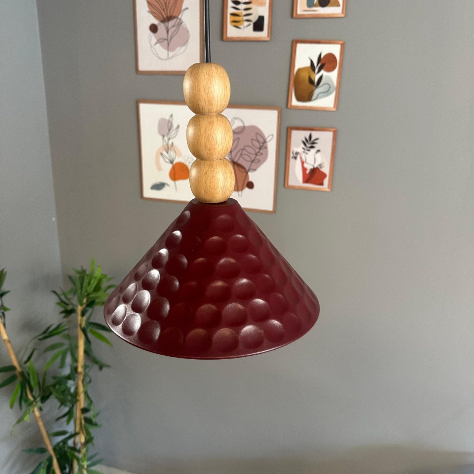 Bamyum Pendelleuchte Rumy Dreifach Perle Metall Moderne Pendelleuchte, ohne Leuchtmittel