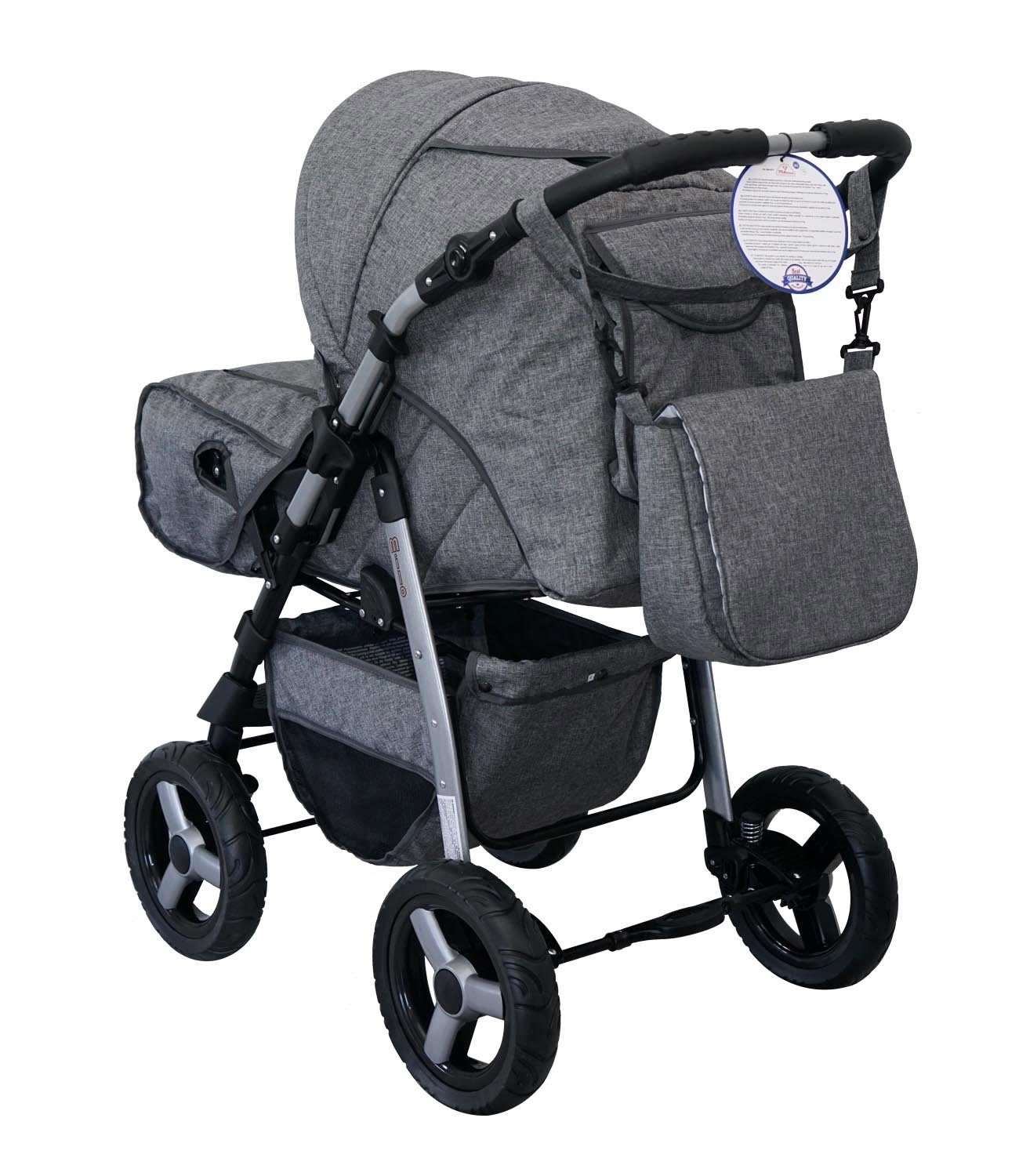 Clamaro combination stroller, Milo combination stroller, baby buggy, 3-in-1 set with infant car seat 0-13kg for Isofix