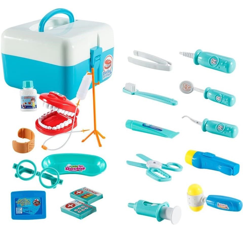Spielzeug-Arztkoffer 20-teiliges Zahnarzt-Spielzeug-Doktor-Set für Kinder