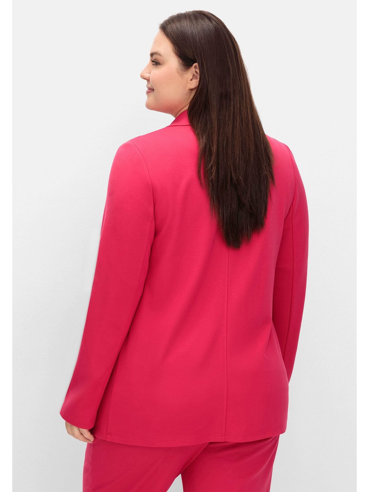 Sheego Sweatblazer Große Größen aus Milano-Ripp, mit Reverskragen