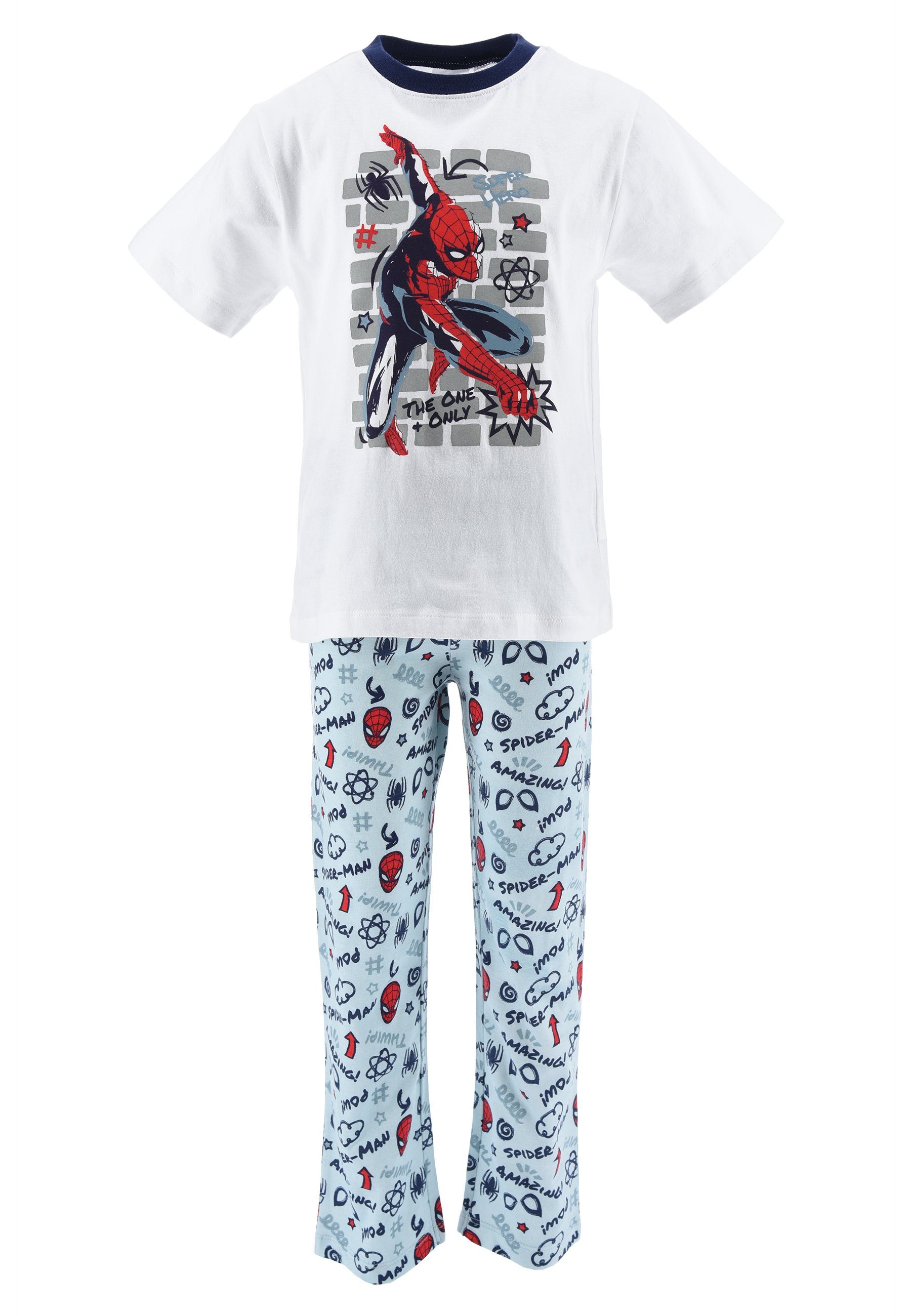 Spiderman Schlafanzug Kinder Jungen Pyjama kurzarm Nachtwäsche (2 tlg)