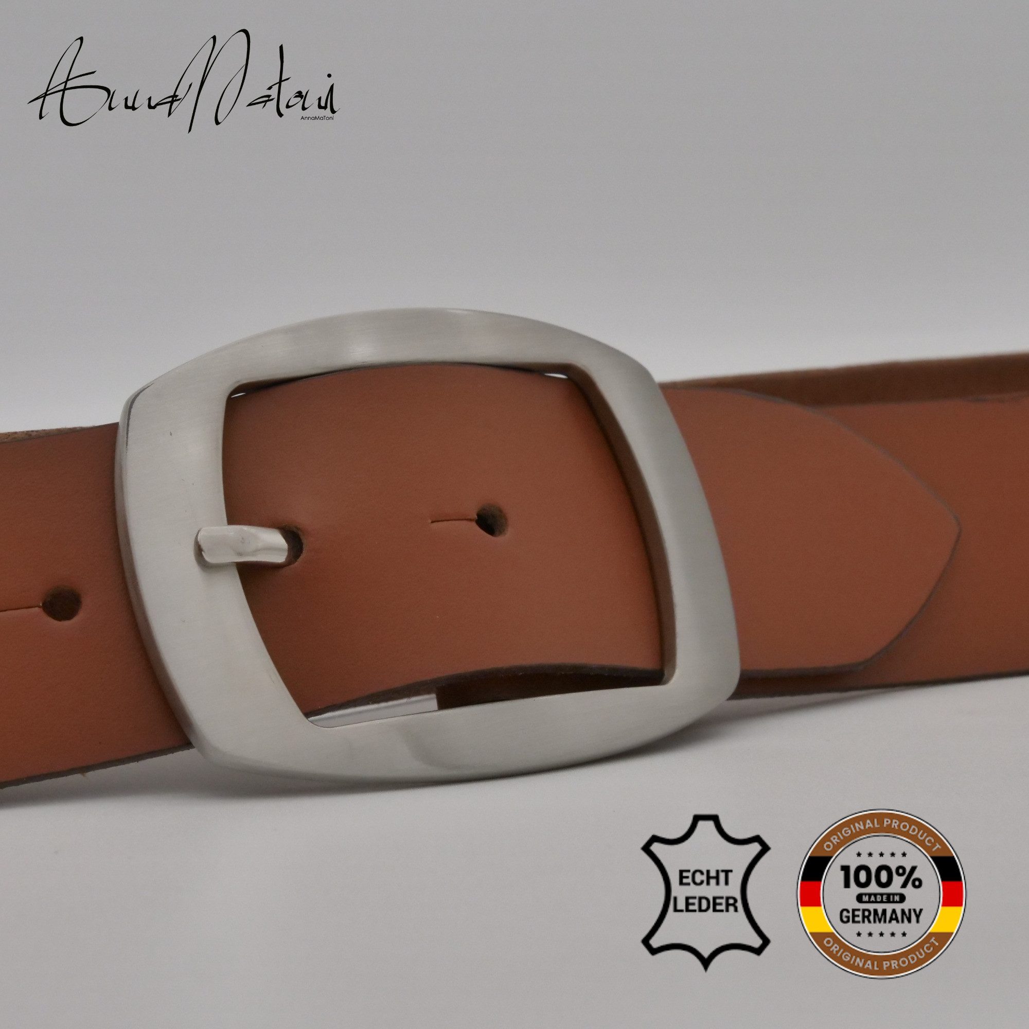 AnnaMatoni Ledergürtel AnnaMatoni Damen Ledergürtel Basic Gürtel 3cm breit echt Leder