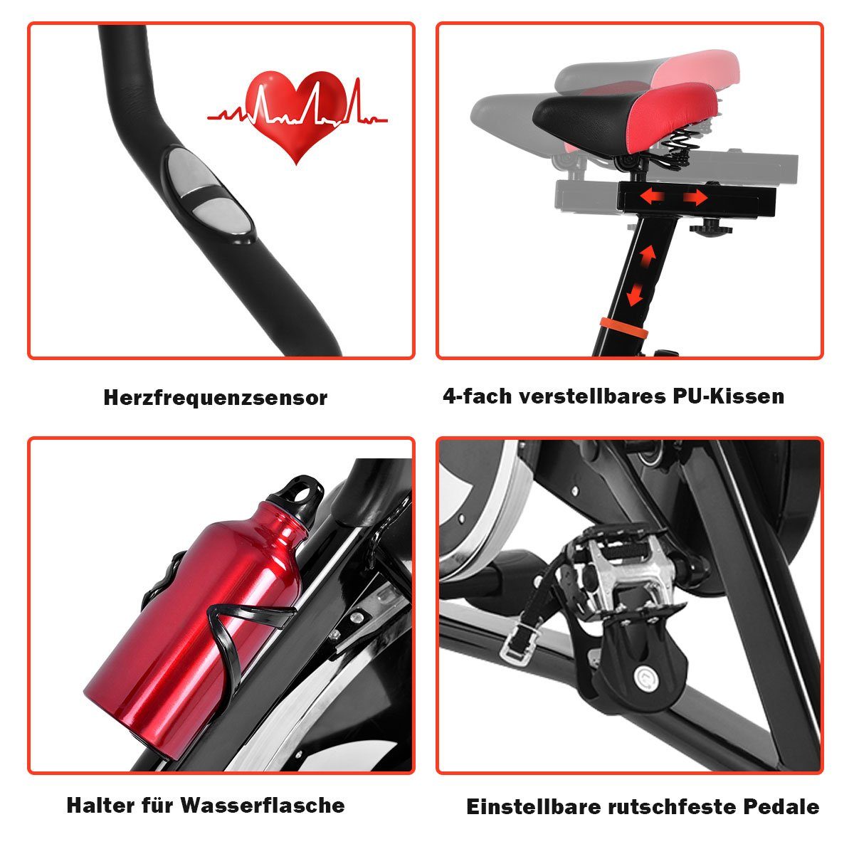 COSTWAY Heimtrainer Indoor Fahrradtrainer, einstellbar