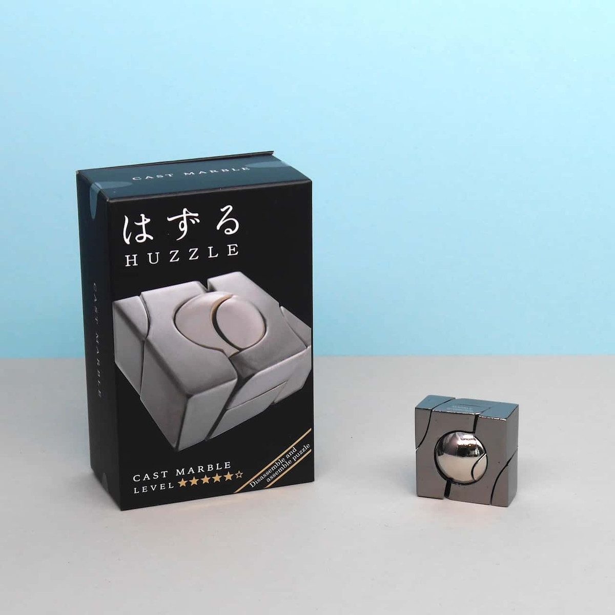 Hanayama Spiel HUZZLE CAST MARBLE - tolles Geduldsspiel, Knobelspiel, Metallpuzzle