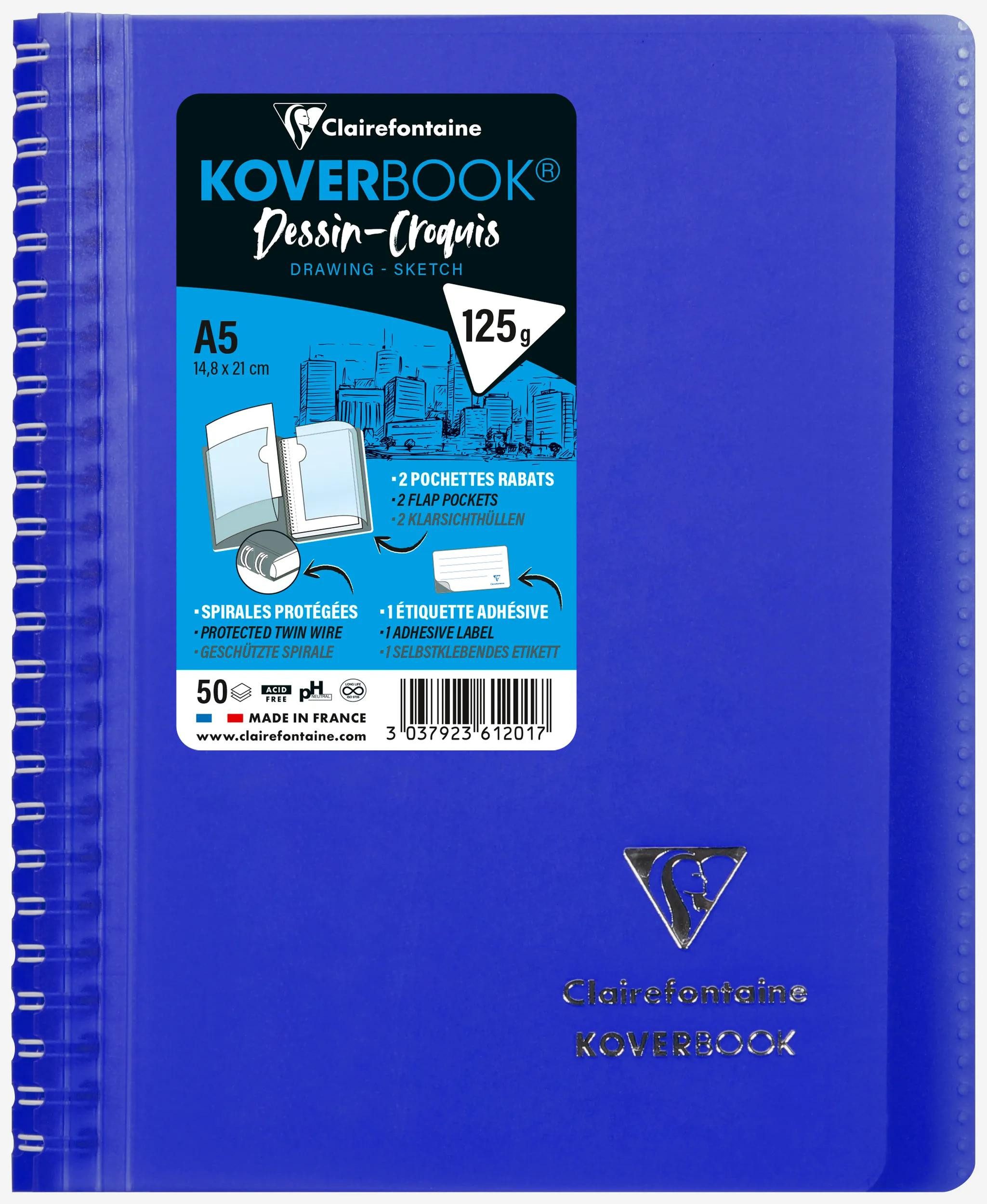 CLAIREFONTAINE Malvorlage 10x Zeichenblock/Skizzenblock A5, 50 Blatt weiß Sortiert 361201C
