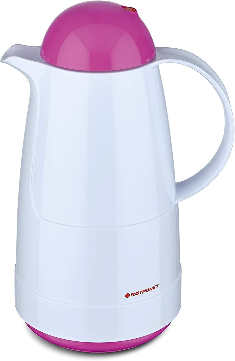 ROTPUNKT Isolierkanne 1,0 ltr. hochwertig I Glaseinsatz I BPA Frei I 24 Std warm 36 std kalt, 1,0 l, (Kaffeekanne I Teekanne, 210 polar/bottle pop), Glaskolben aus doppelwandigem Rosalin-Glas