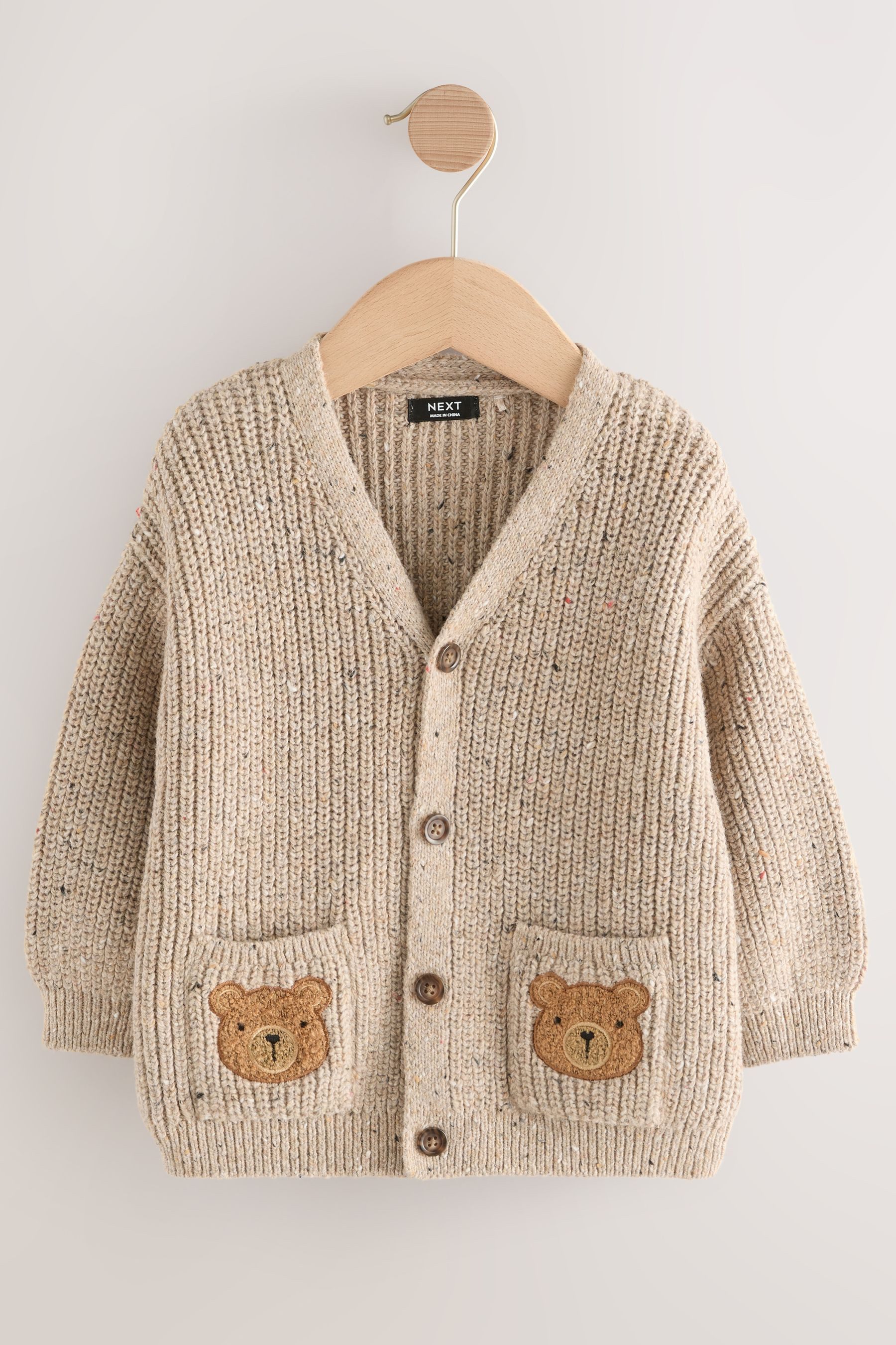 Next Strickjacke Strickjacke aus 100 % Baumwolle mit Figuren (1-tlg)