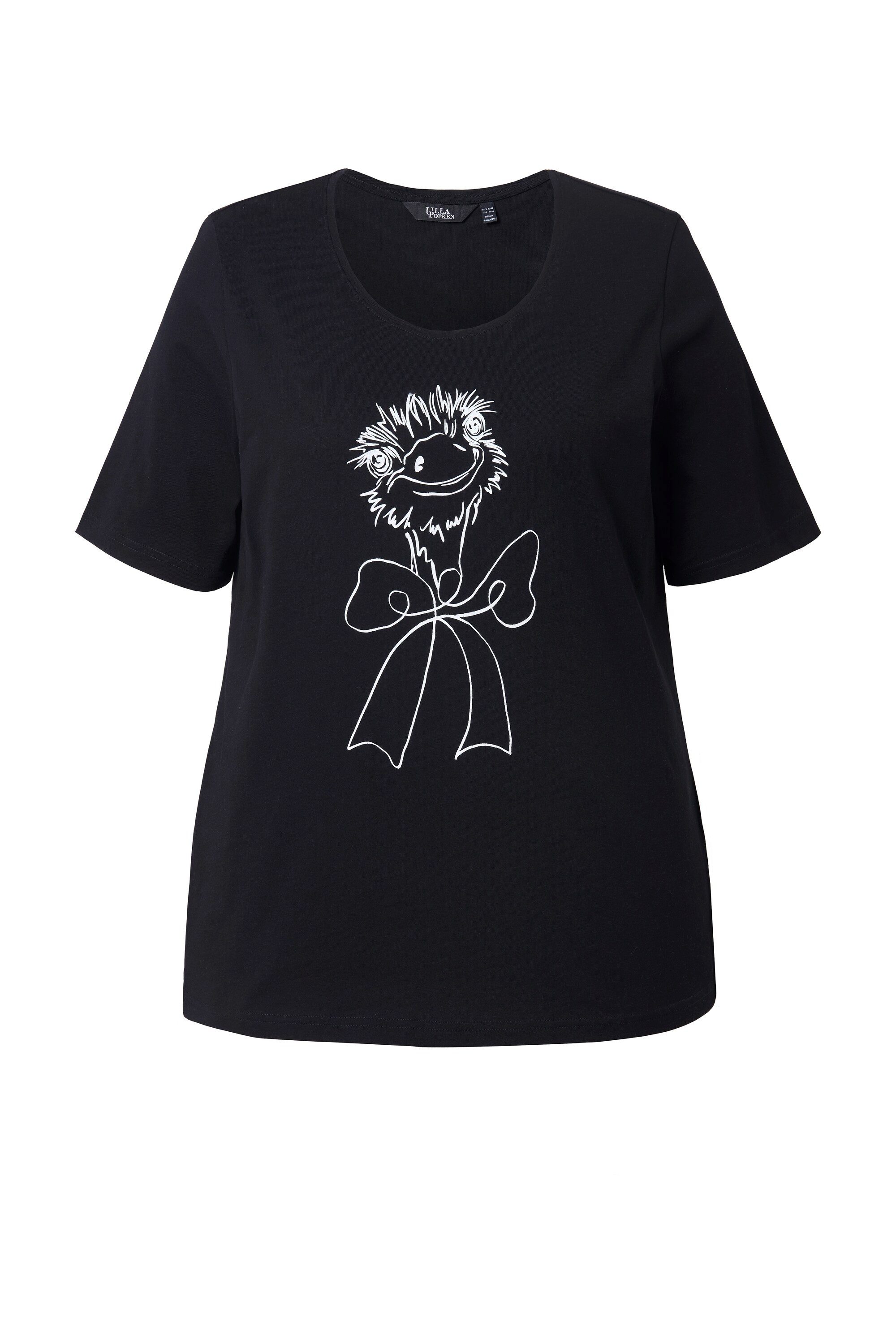 Ulla Popken T-Shirt T-Shirt Strauß Classic Rundhals Halbarm günstig online kaufen