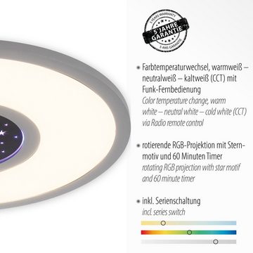 JUST LIGHT Deckenleuchte ASTRO, LED fest integriert, warmweiß - kaltweiß, LED, CCT - über Fernbedienung, RGB, dimmbar über Fernbedienung
