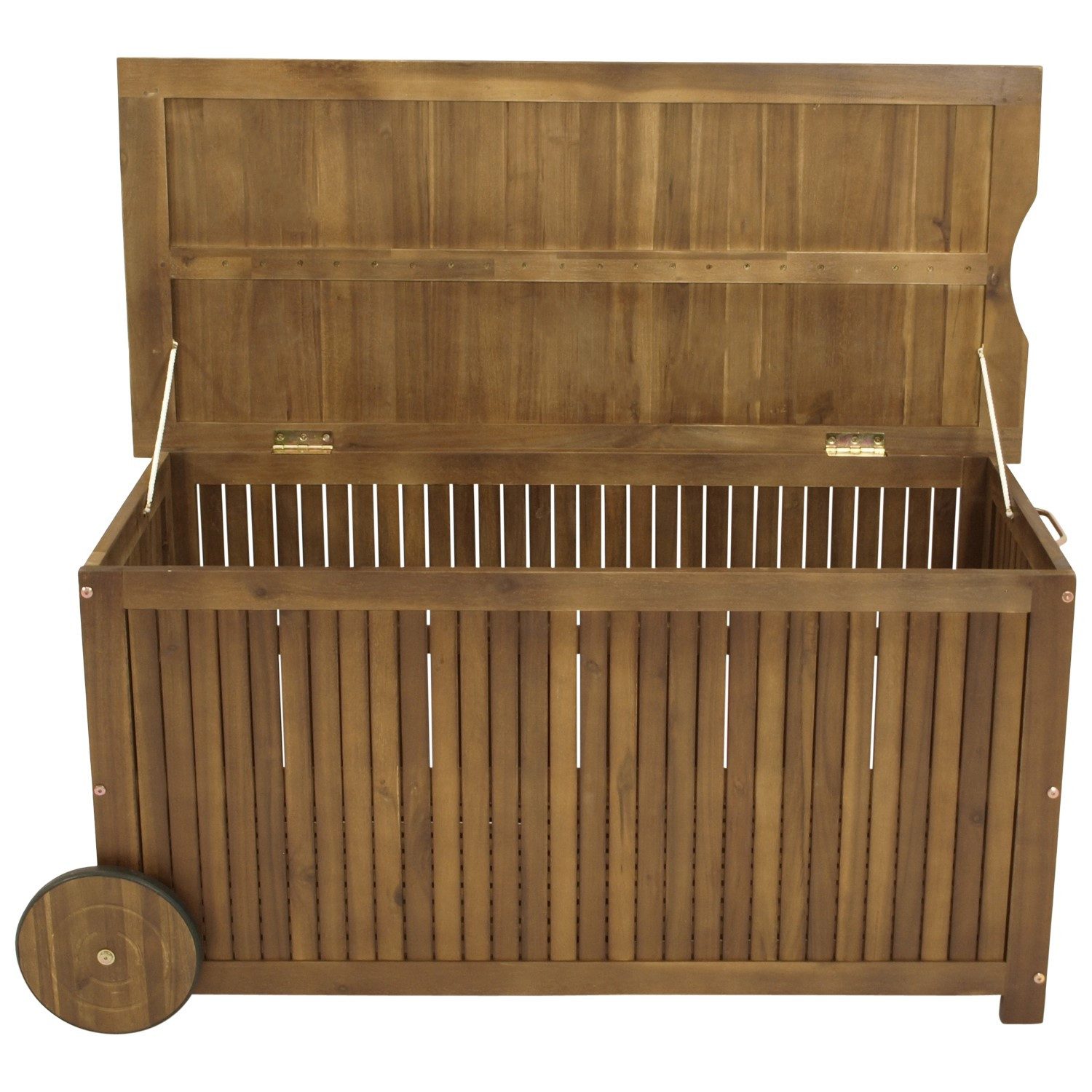 DEGAMO Kissenbox NAVARRA mit Rollen, Akazie geölt, 123,5x53,5x63cm