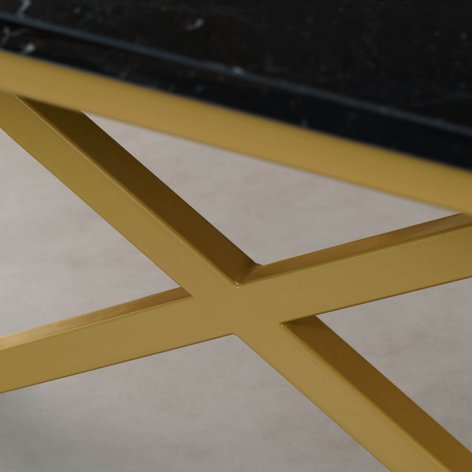 eckig, Metallgestell, gold PRAG Nero Marquina Atelier mit 160cmx80cmx75cm MARMOR, Esstisch Esstisch 200x100x75cm ECHTEM & MAGNA
