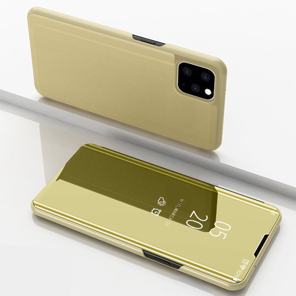 FITSU Handyhülle Spiegel Hülle für iPhone 11 Pro Max Handytasche, Schlanke Klapphülle, elegantes Flipcase, Handyhülle mit Standfunktion