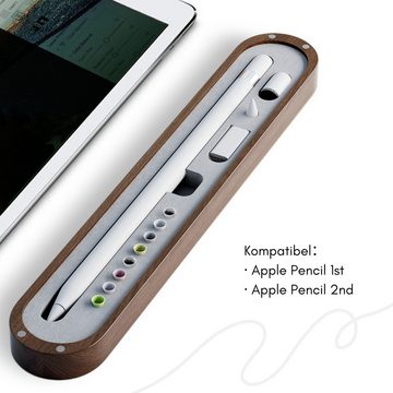 SeedWave Stifthülle Walnussholz Apple Pencil Hülle Kompatibel mit 1. und 2. Generation, Magnetverschluss, Schwammfutter