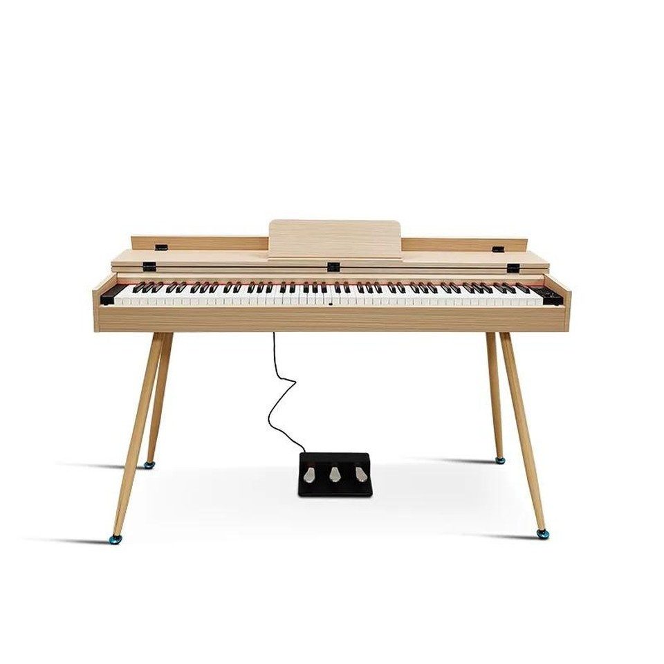 Xlmoebel Digitalpiano XLMOEBEL hellbraunes Digitalpiano mit Hochglanz-Oberfläche, Made in Europa