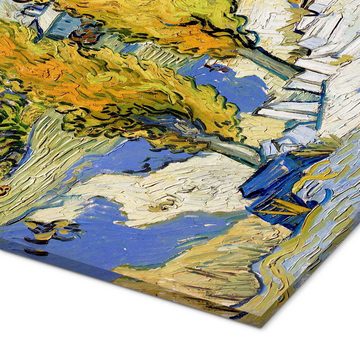 Posterlounge Acrylglasbild Vincent van Gogh, Zwei Pappeln auf einem Hügel, Wohnzimmer Malerei