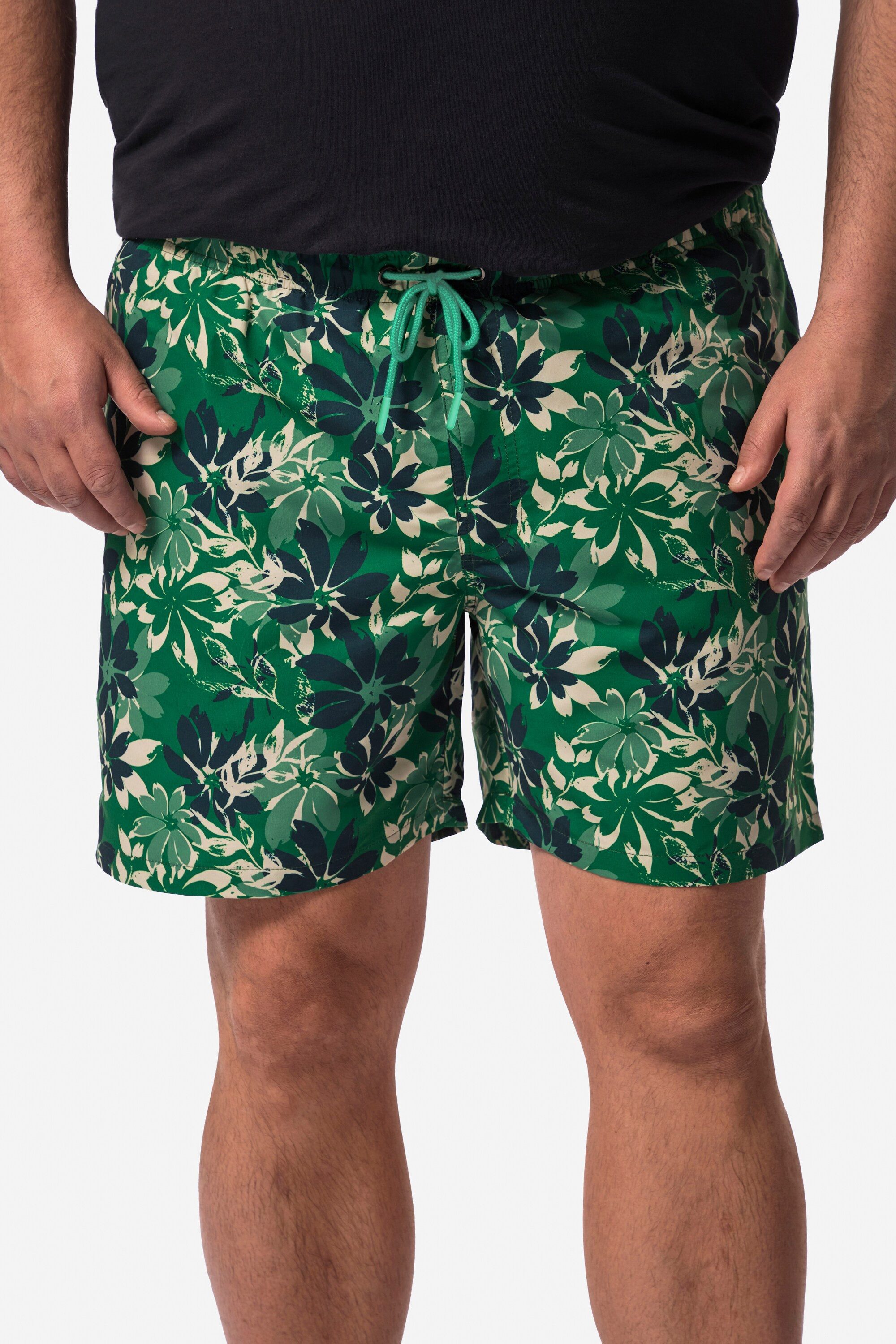 Men Plus Badehose Badeshorts Alloverdruck Elastikbund