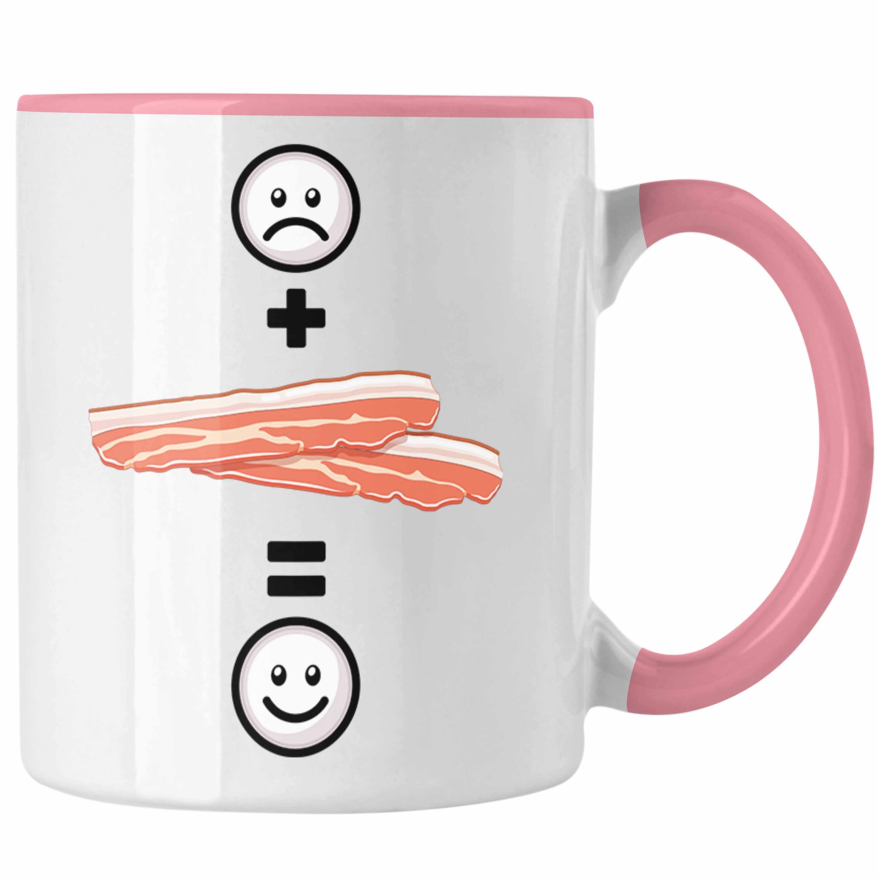 Trendation Tasse Bacon Tasse Geschenk für Bacon-Liebhaber Lustige Geschenkidee :(Bac Rosa