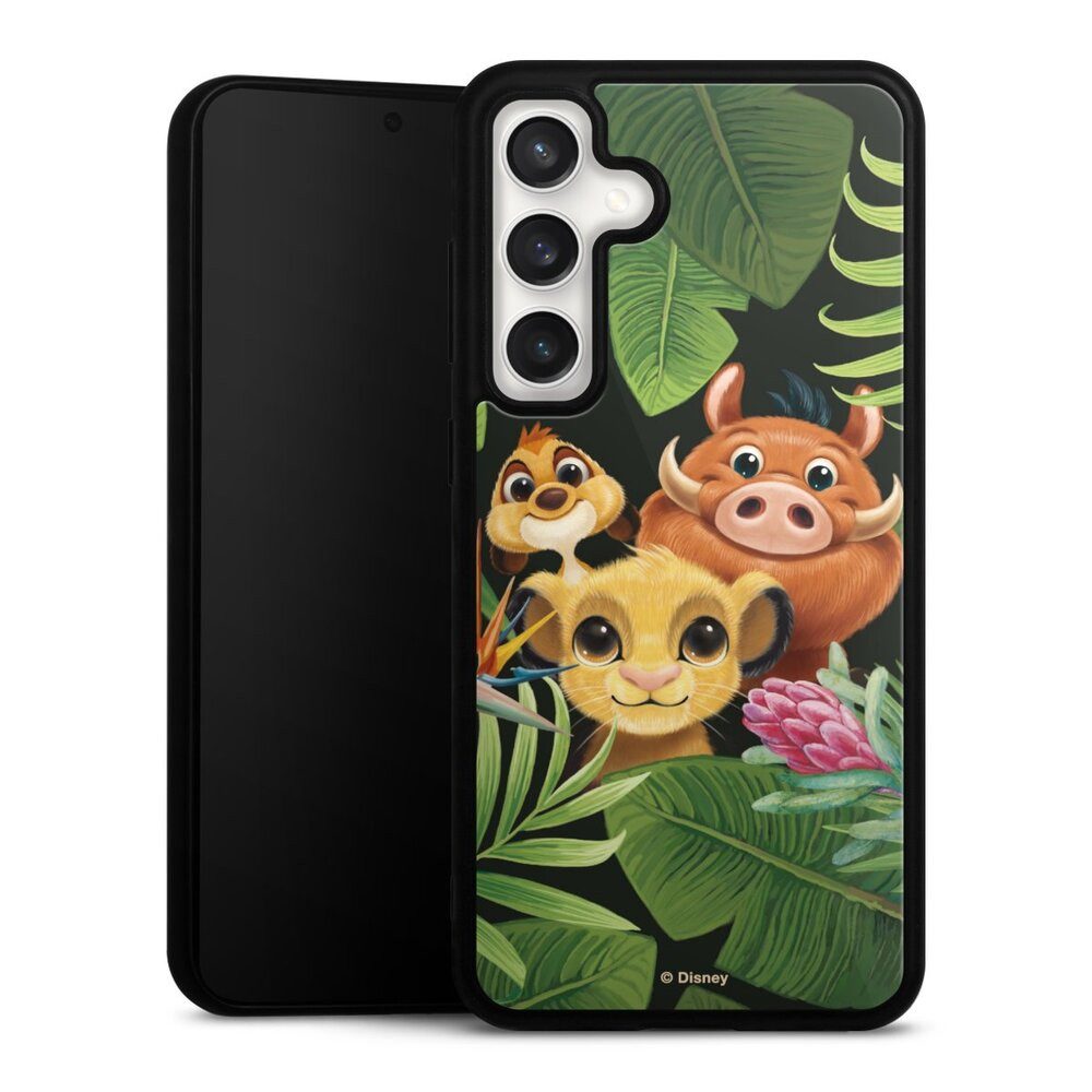 DeinDesign Handyhülle Disney Simba Timon und Pumbaa Simbas Friends, Samsung Galaxy S24 FE 5G Gallery Case Glas Hülle