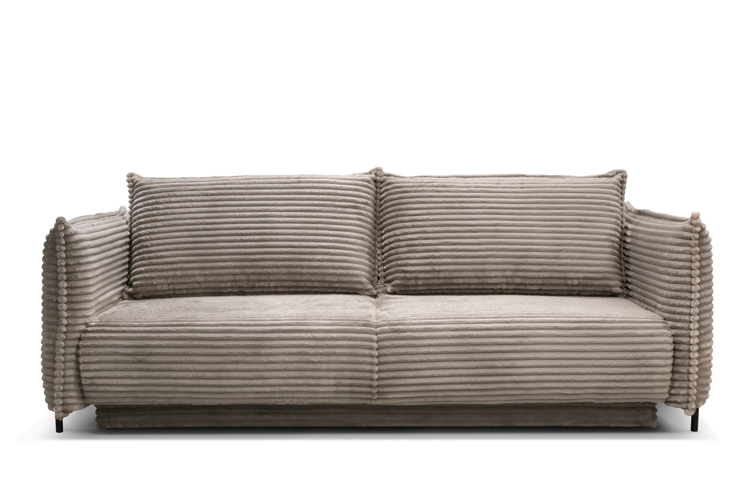 Möbel für Dich Sofa Bettsofa Amalfi mit Cord bezogen sowie mit Bettkasten und Farbauswahl, Cordbezug