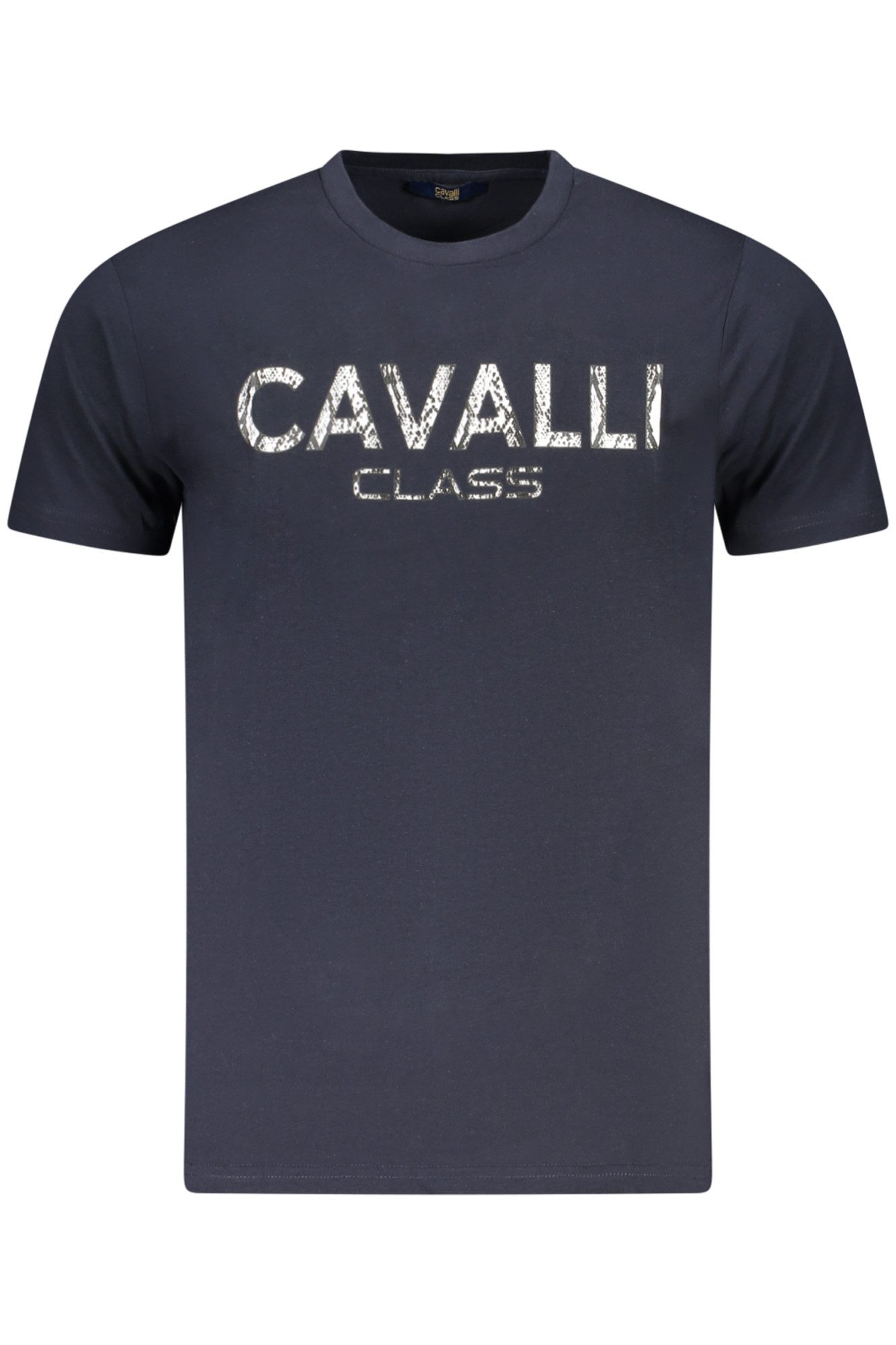 Cavalli Class T-Shirt Herren Kurzarm T-Shirt Blau mit Rundhalsausschnitt