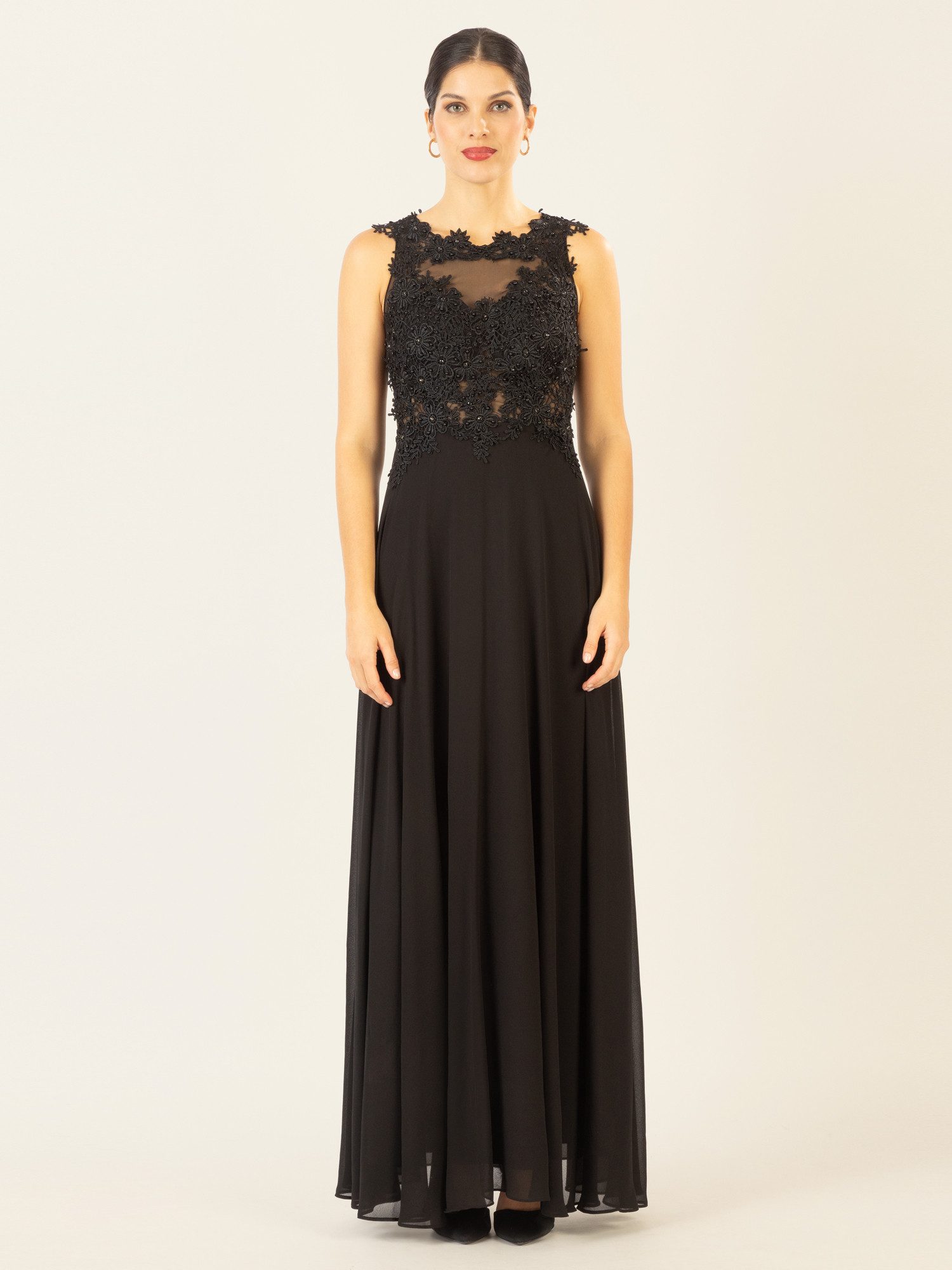 Apart Abendkleid im Materialmix aus bestickter günstig online kaufen