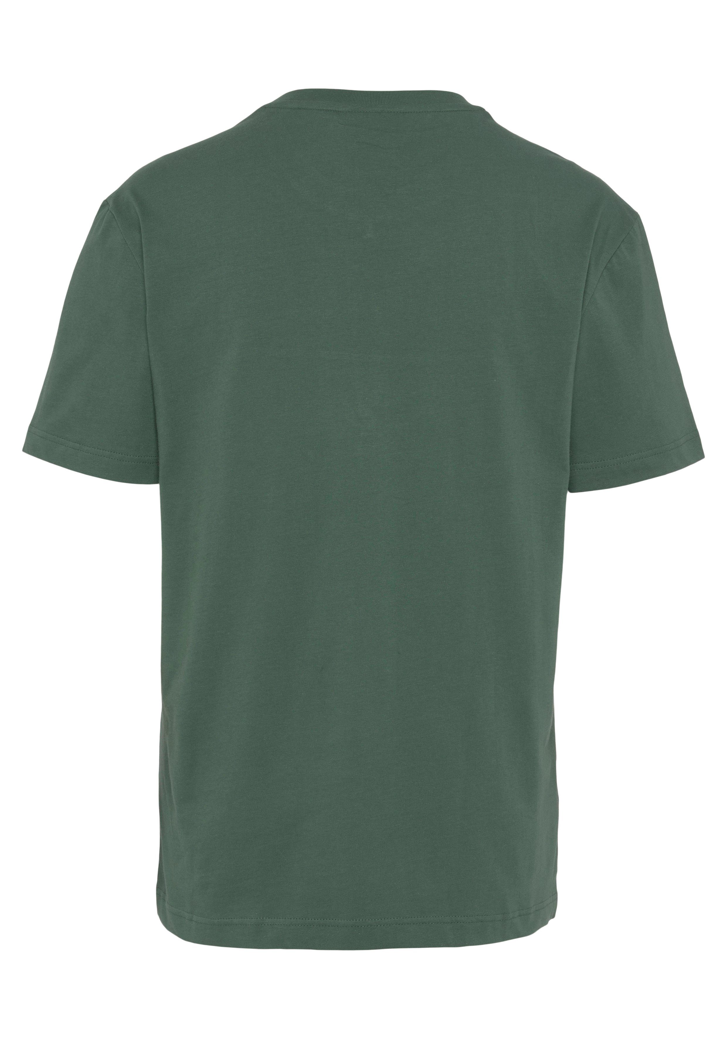 Lacoste T-Shirt T-SHIRT Print großem auf der mit Brust grün-marine