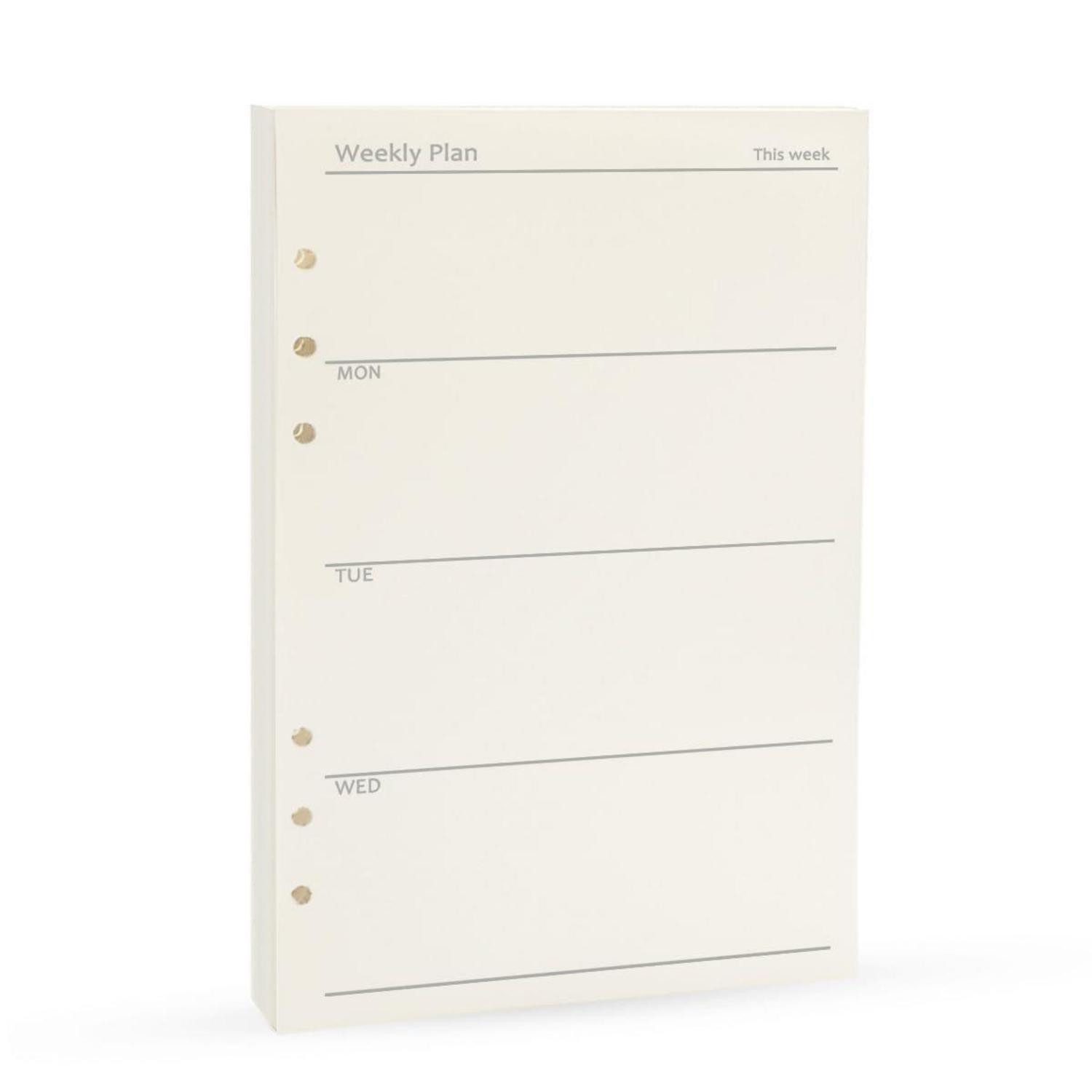 LuxusKollektion Notizbuch A5 Weekly Planner Refill 6-Ring 45 Blatt