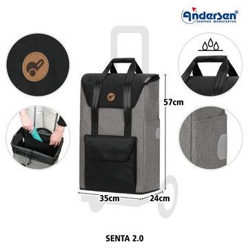 Andersen Einkaufsshopper Quatttro Shopper mit Tasche Senta 2.0 in Grau oder Schwarz