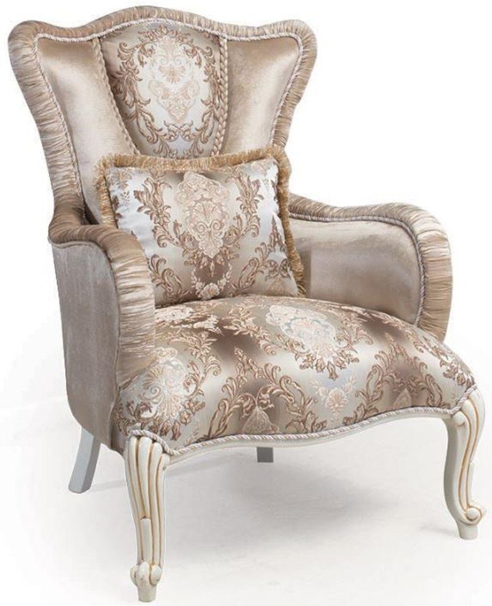 im Möbel Casa Padrino / Beige 1 Gold 2 & & Barock Sofas - / Barockstil Weiß Prunkvolle Beistelltisch Luxus Set Sessel Couchtisch - 2