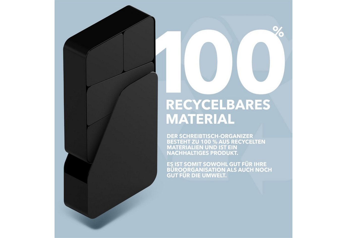 Thumbnail - Organizer Schreibtisch-Organizer mit RED DOT Design Award (Büro-Set, 7-teilig), 100% recycelte Materialien, multifunktio...