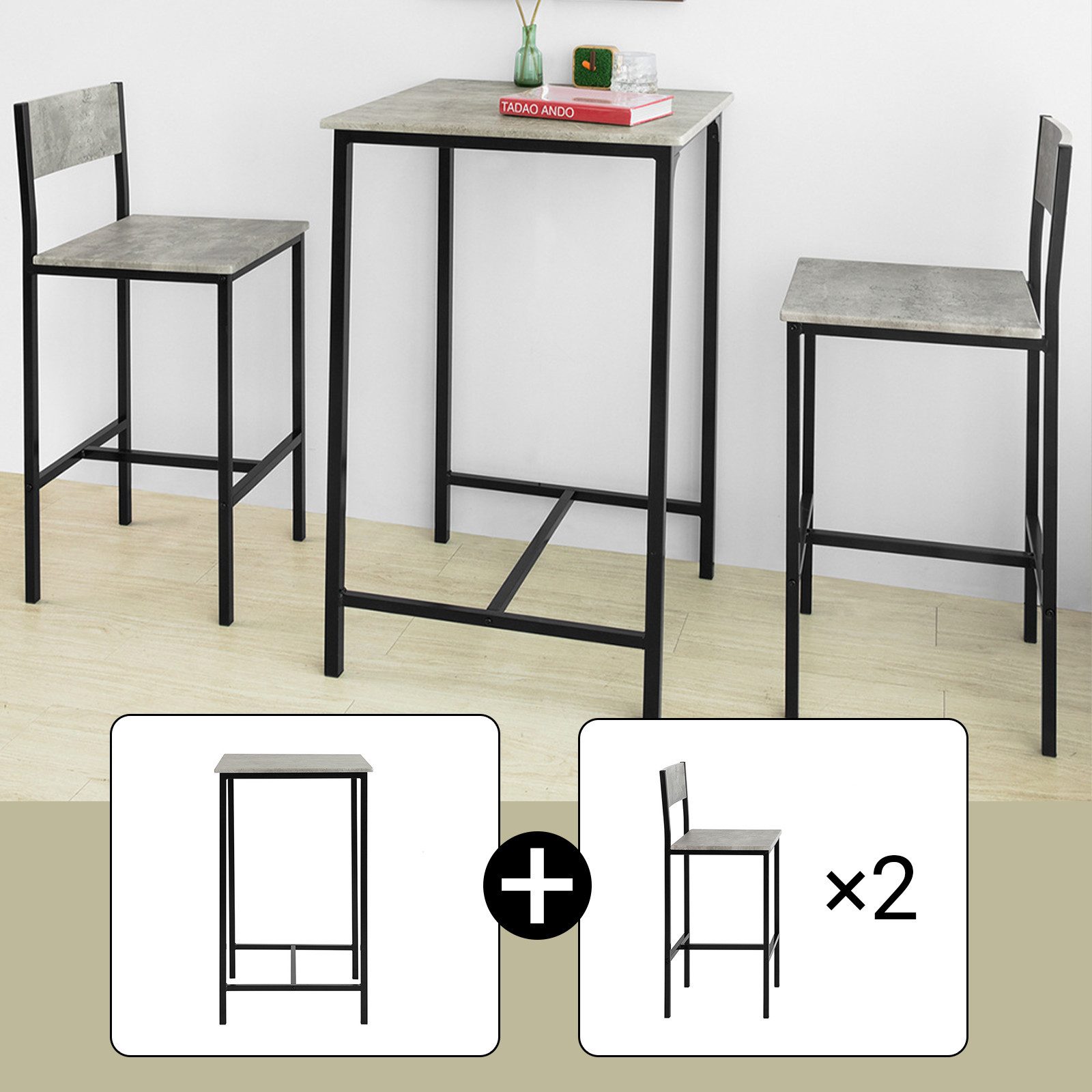 SoBuy Bartisch OGT27, 3-teilig Bartisch mit günstig online kaufen
