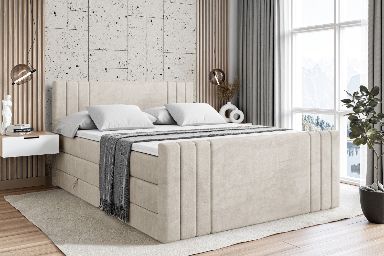 ALTDECOR Boxspringbett IDRIKO-Z KING (Multipocket-Matratze H4, günstig online kaufen