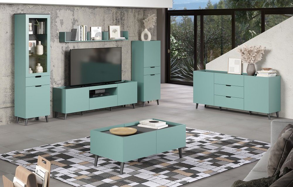 trendteam Couchtisch Couchtisch Melton, Dusk Blue / Anthrazit (no-Set), Breite 110 cm,Tischplatte aus Holzwerkstoff