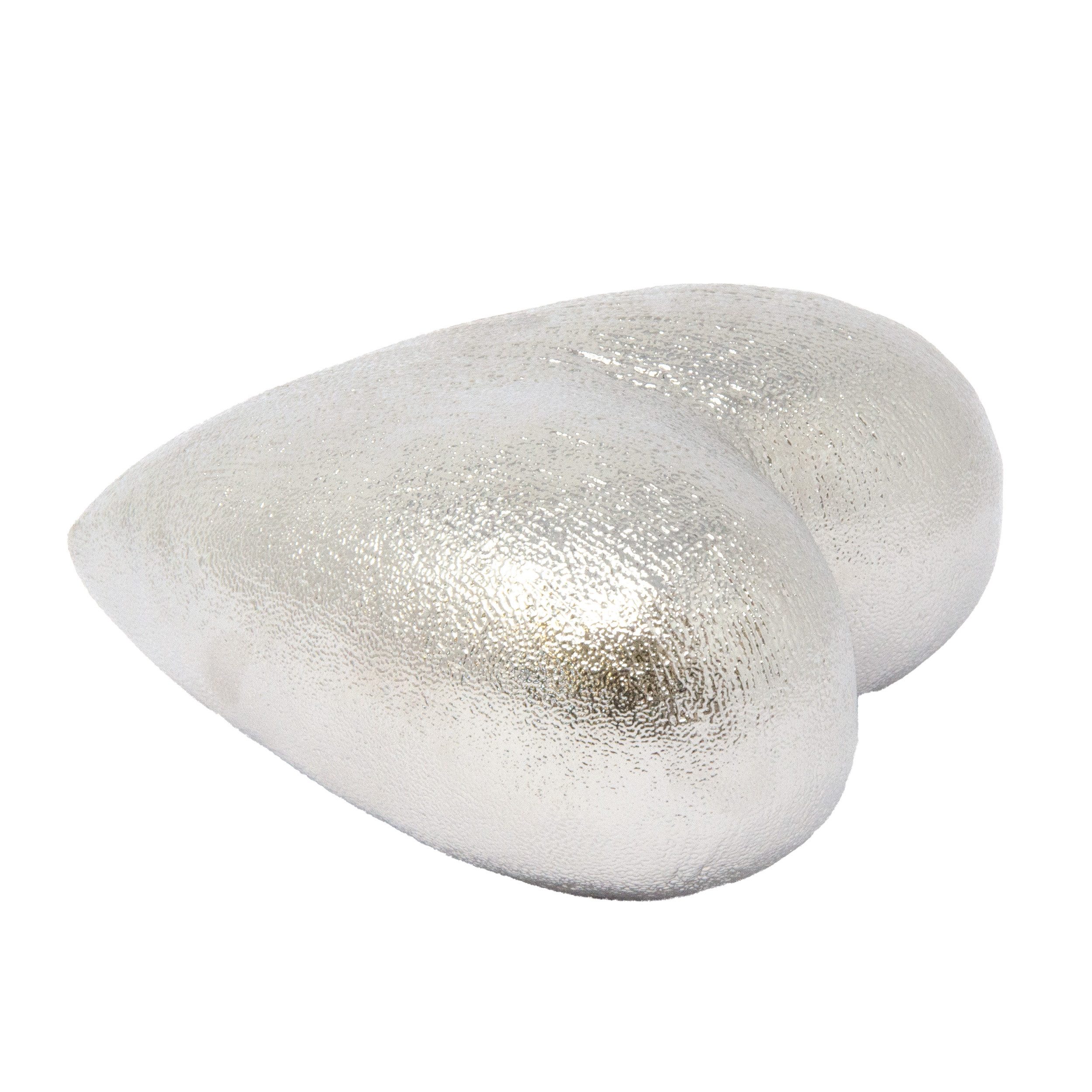 Goldbach Dekofigur Keramik Deko Herz Silber 13 x 13 x 6 cm - Glänzende Ober günstig online kaufen