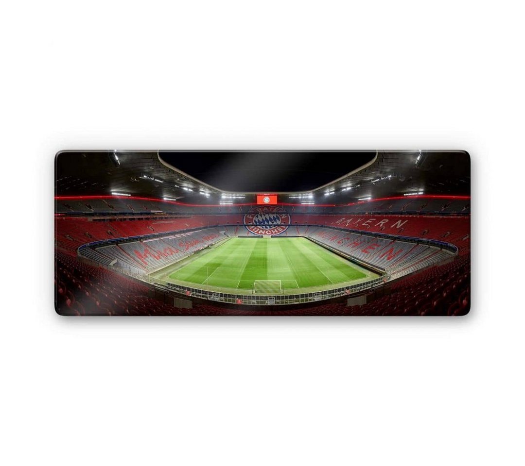 FC Bayern München Glasbild Fußball Glasbild Modern FCB Stadion Allianz Arena bei Nacht, Sportverein Deko Bilder