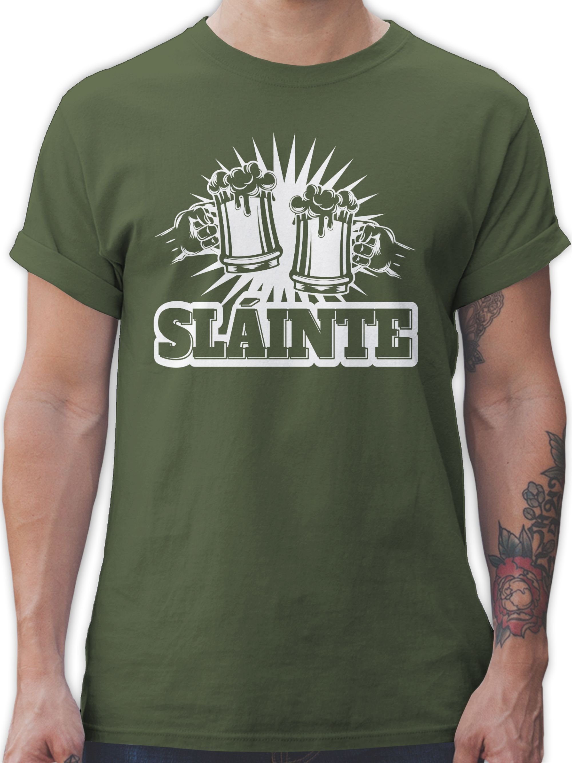 Shirtracer T-Shirt Sláinte - St. Patricks Day St. Patricks Day 02 Army Grün