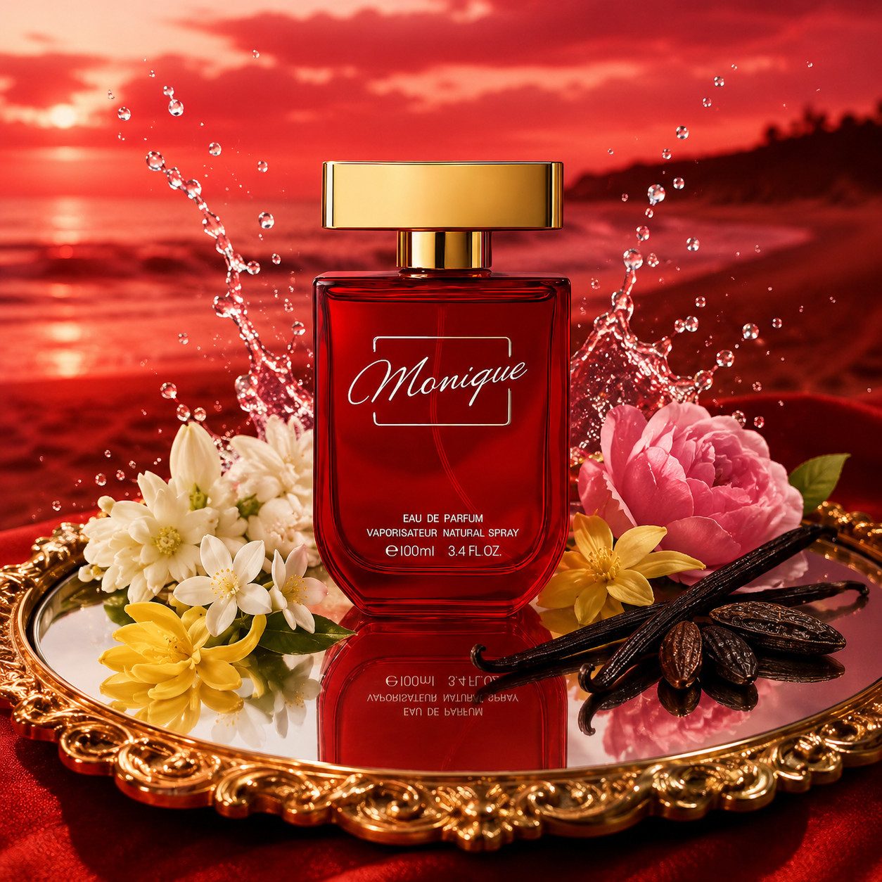 Fine Perfumery London Eau de Parfum Monique For Her Damenduft Blumig Vanillig 100 ml, Hergestellt in Spain, Damenduft