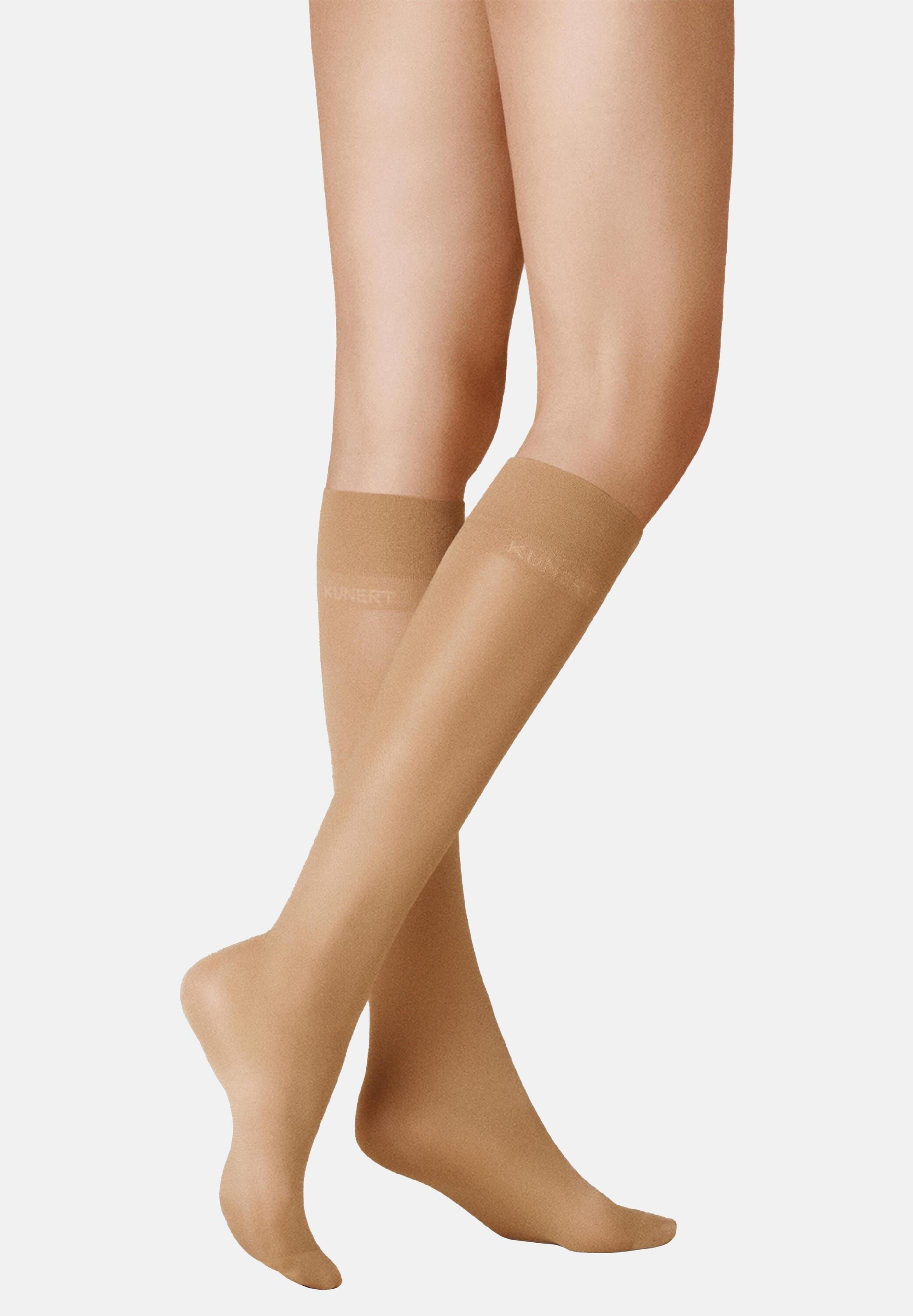 KUNERT Feinkniestrümpfe Satin Look 40 (1-Paar) Semi-blickdichte und glänzende Kniestrümpfe