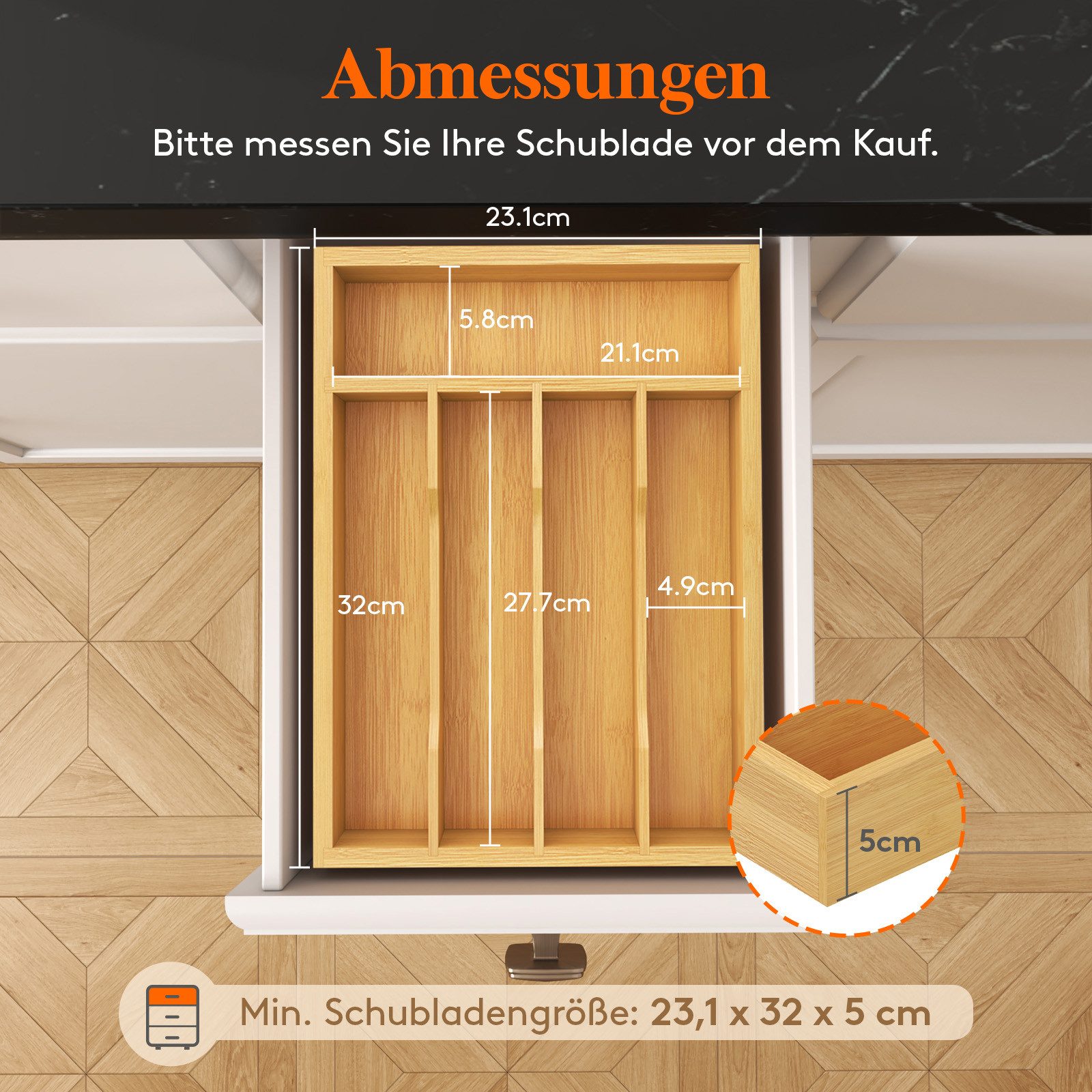 Lifewit Besteckeinsatz Besteckaufbewahrung für Schublade, Besteckorganisato günstig online kaufen