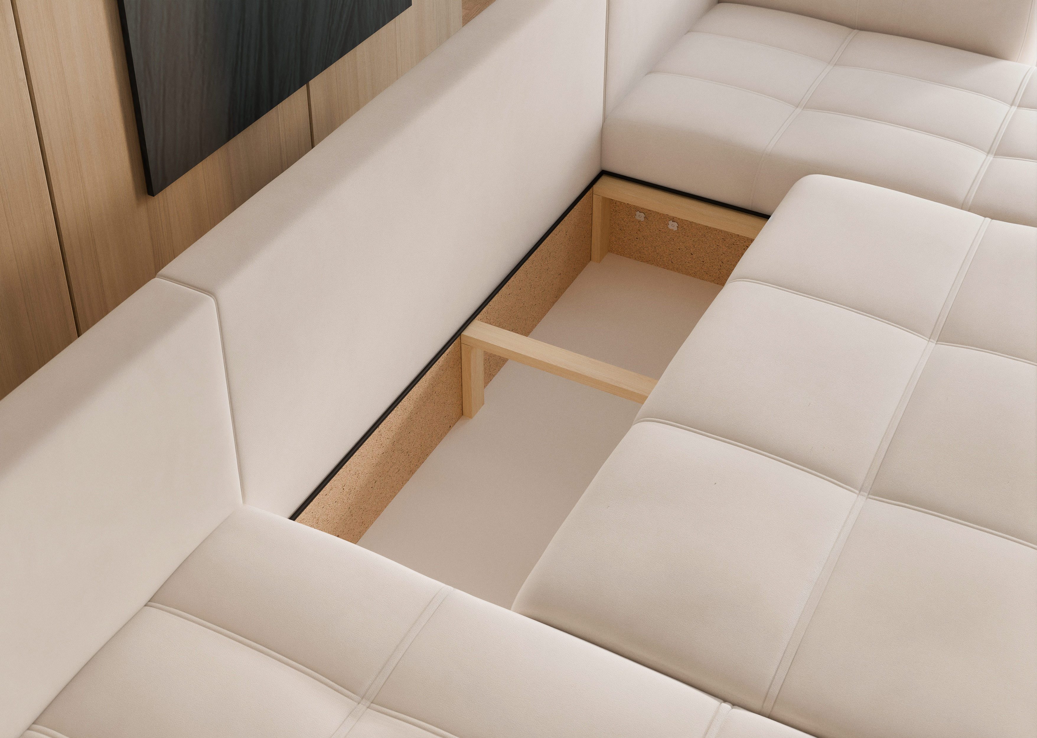 yourhouse24 Wohnlandschaft PEDRO U in Samt-Optik – Riesige Schlaffunktion & abnehmbare Bezüge, mit Schlaffunktion und Bettkasten, Seite universal – Bild 5 von 5