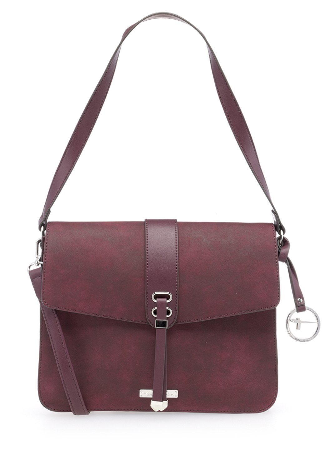 Tamaris Umhängetasche Vina (Set), Damen Crossbody Bag M Umhängetasche, schmückende Ösen bordeaux rot