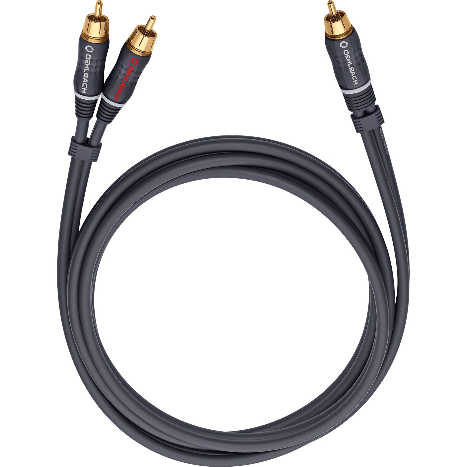 OEHLBACH BOOOM! Subwoofer Y-Cinch-Kabel Audio-Kabel, Cinch, 2 x Cinch (200 cm), Flexibel, Hochwertiges Kupfer